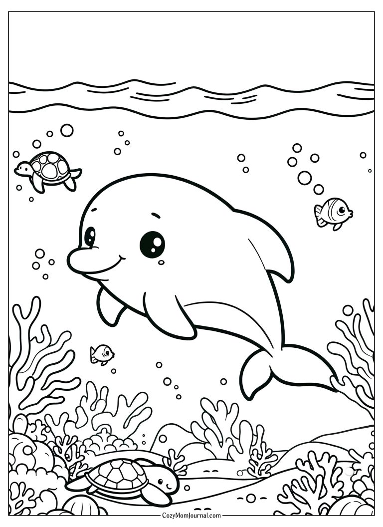 20 Free Printable Coloring Pages - Underwater & Ocean life