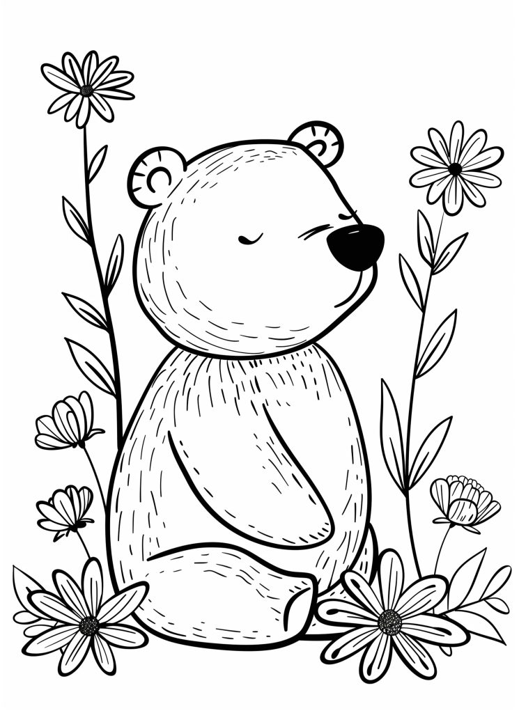bear - woodland animal coloring pages