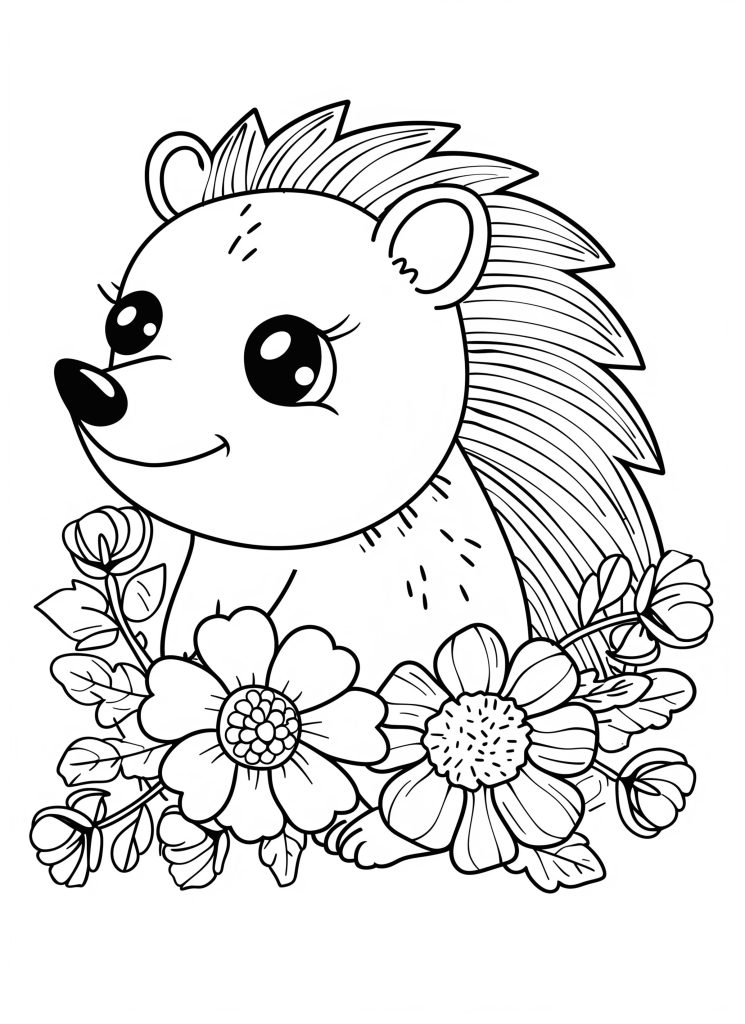 hedgehog - woodland animal coloring pages