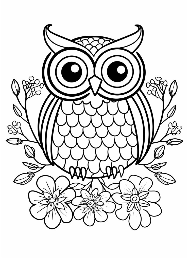 owl - woodland animal coloring pages