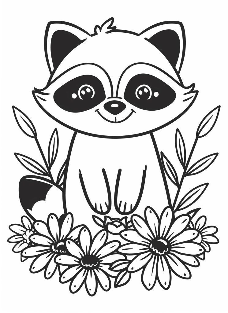 raccoon - woodland animal coloring pages