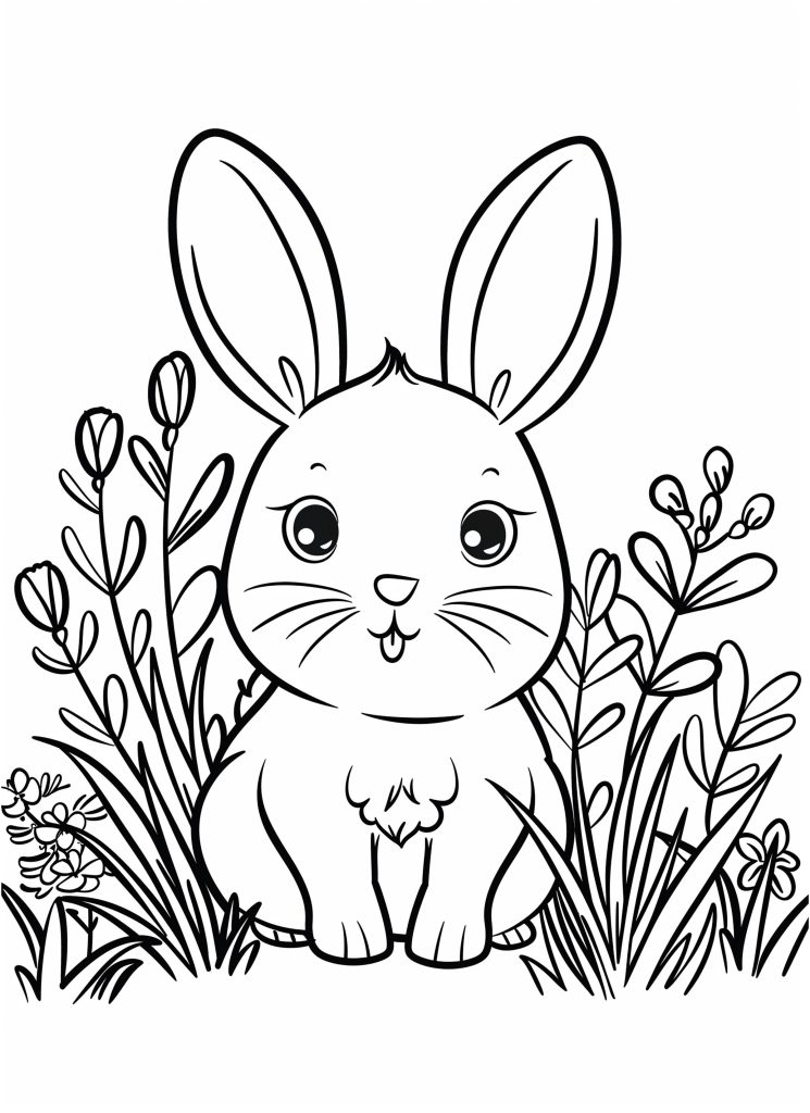 bunny - woodland animal coloring pages