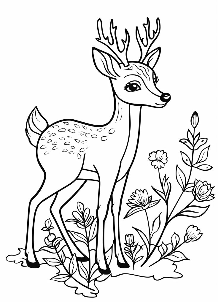 deer - woodland animal coloring pages