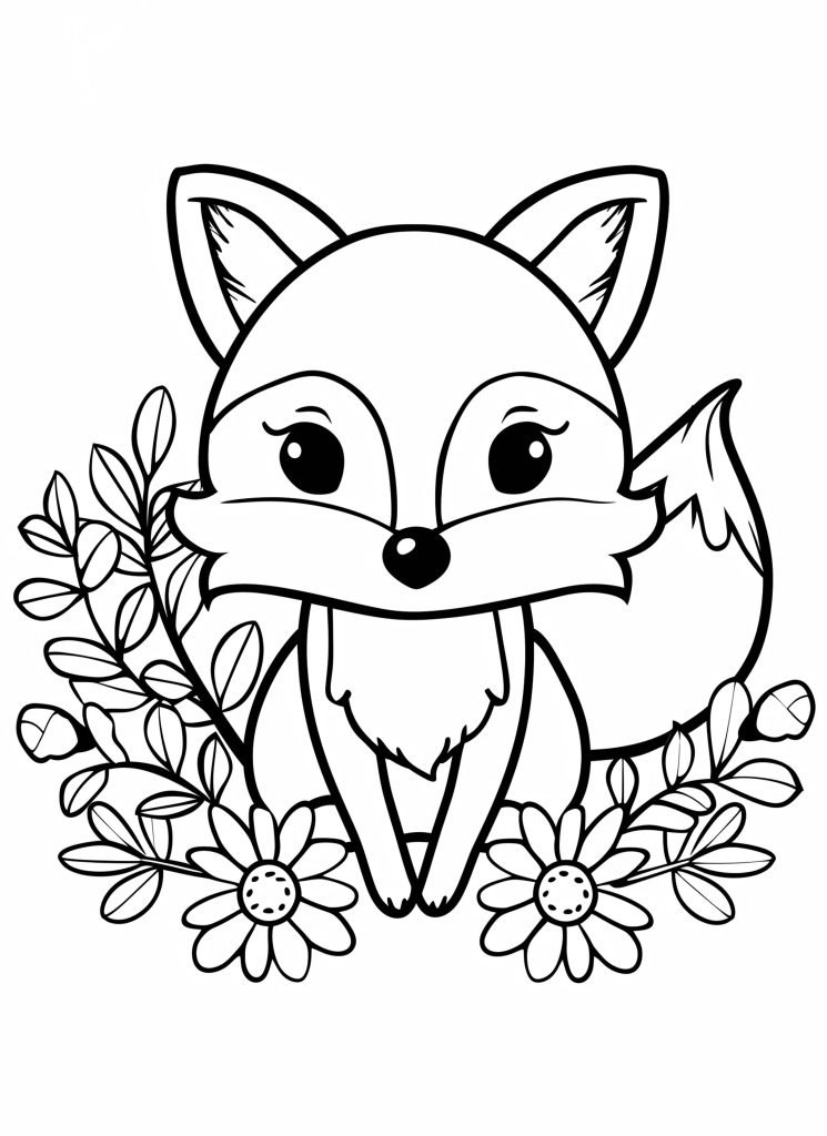 fox - woodland animal coloring pages