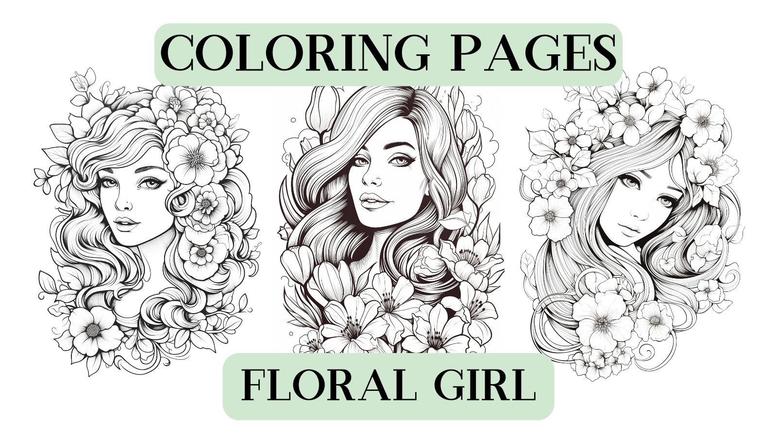 Free Printable Floral Girl Coloring Pages
