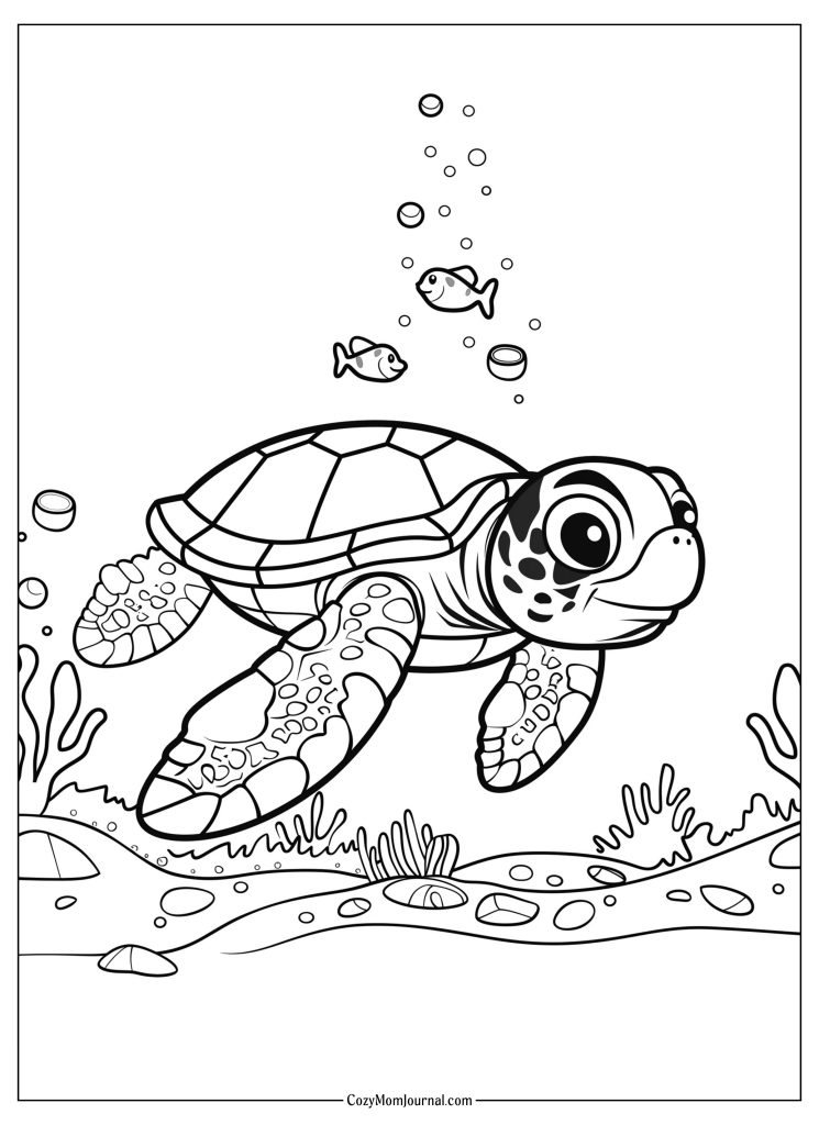 sea turtle summer coloring pages