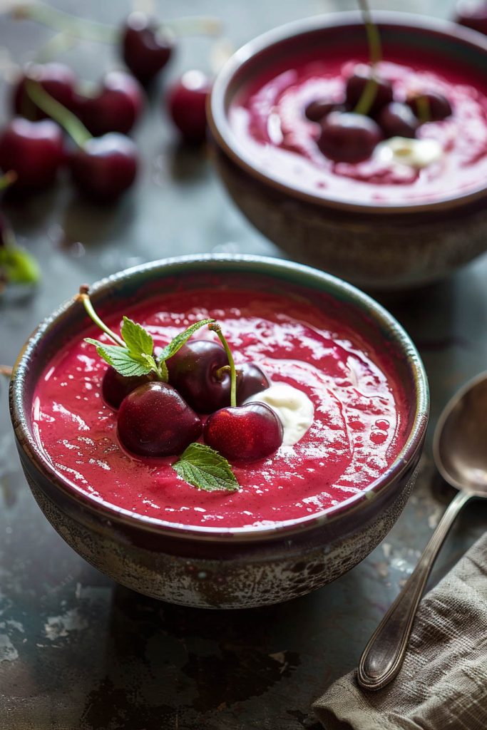 Chilled Cherry Soup - summer soup recipes