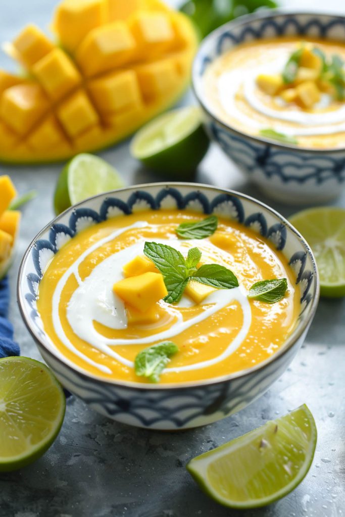 Mango Coconut Soup - summer soup recipes