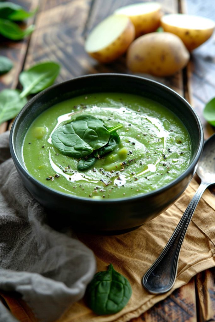 Spinach and Potato Soup - summer soup recipes