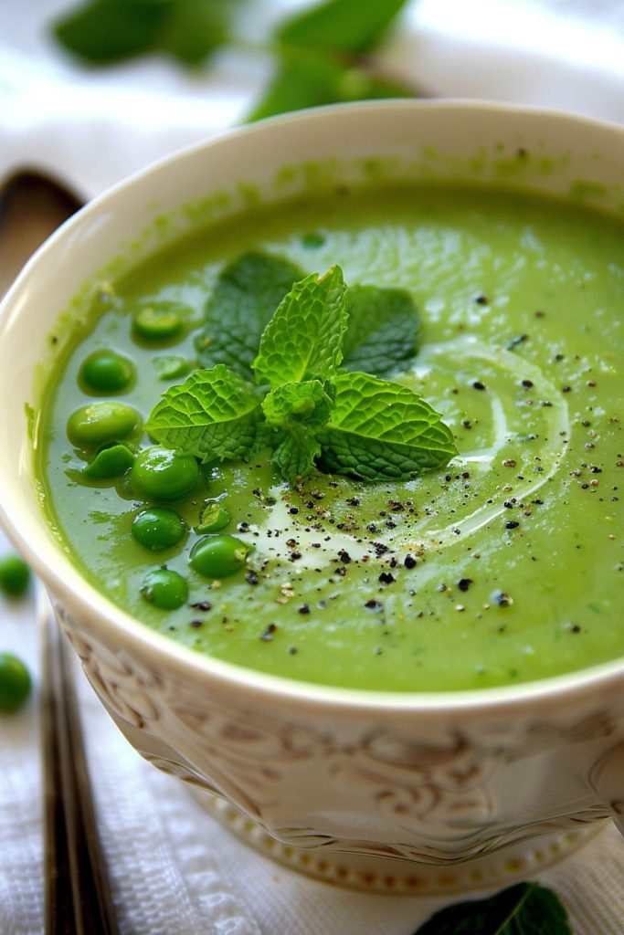 Pea and Mint Soup - summer soup recipes