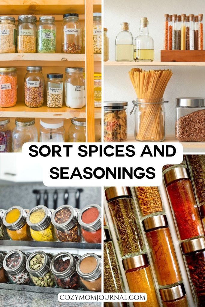 Sort Spices and Seasonings - Kitchen Organization