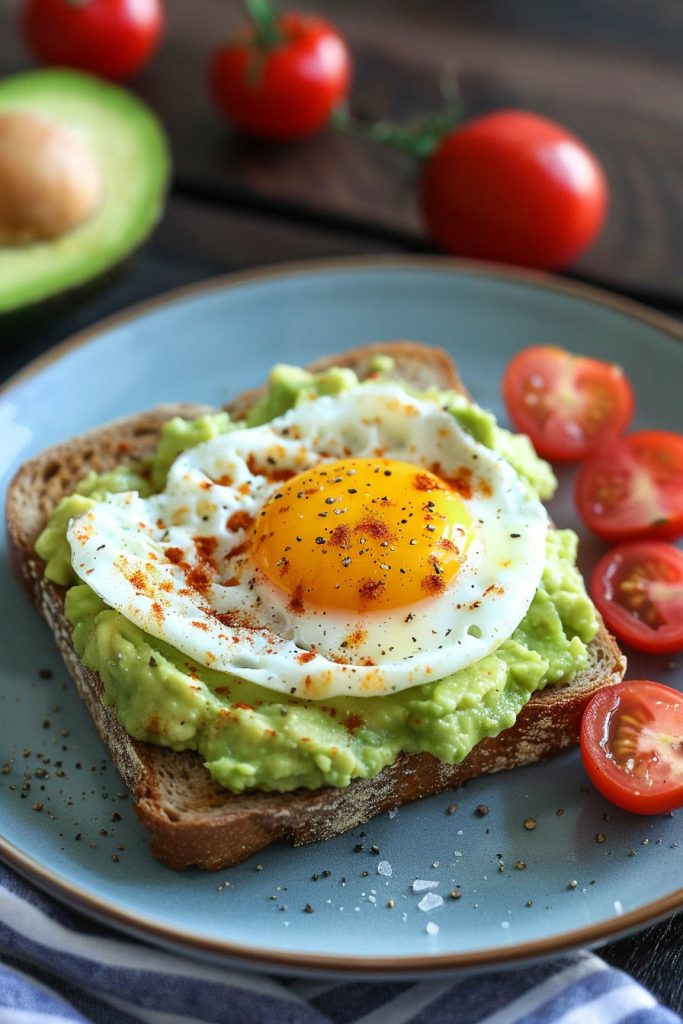 Avocado and Egg Toast - healthy breakfast toast recipes