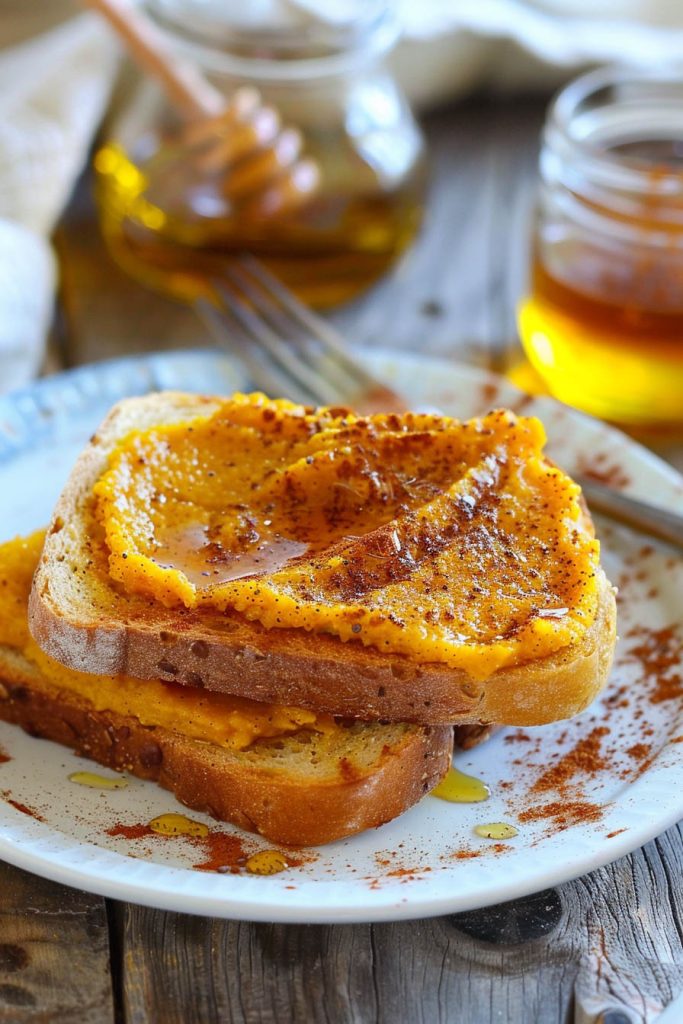 Pumpkin Spice Toast - healthy breakfast toast recipes