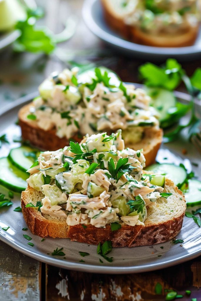 Tuna Salad Toast - healthy breakfast toast recipes