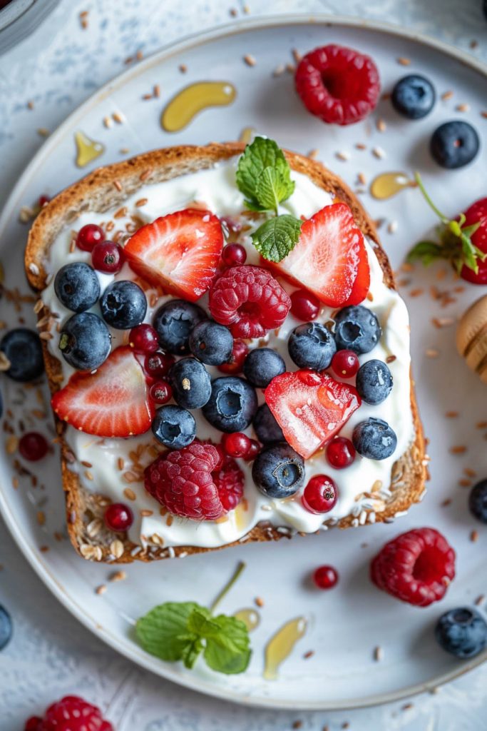 Yogurt and Berry Toast - healthy breakfast toast recipes