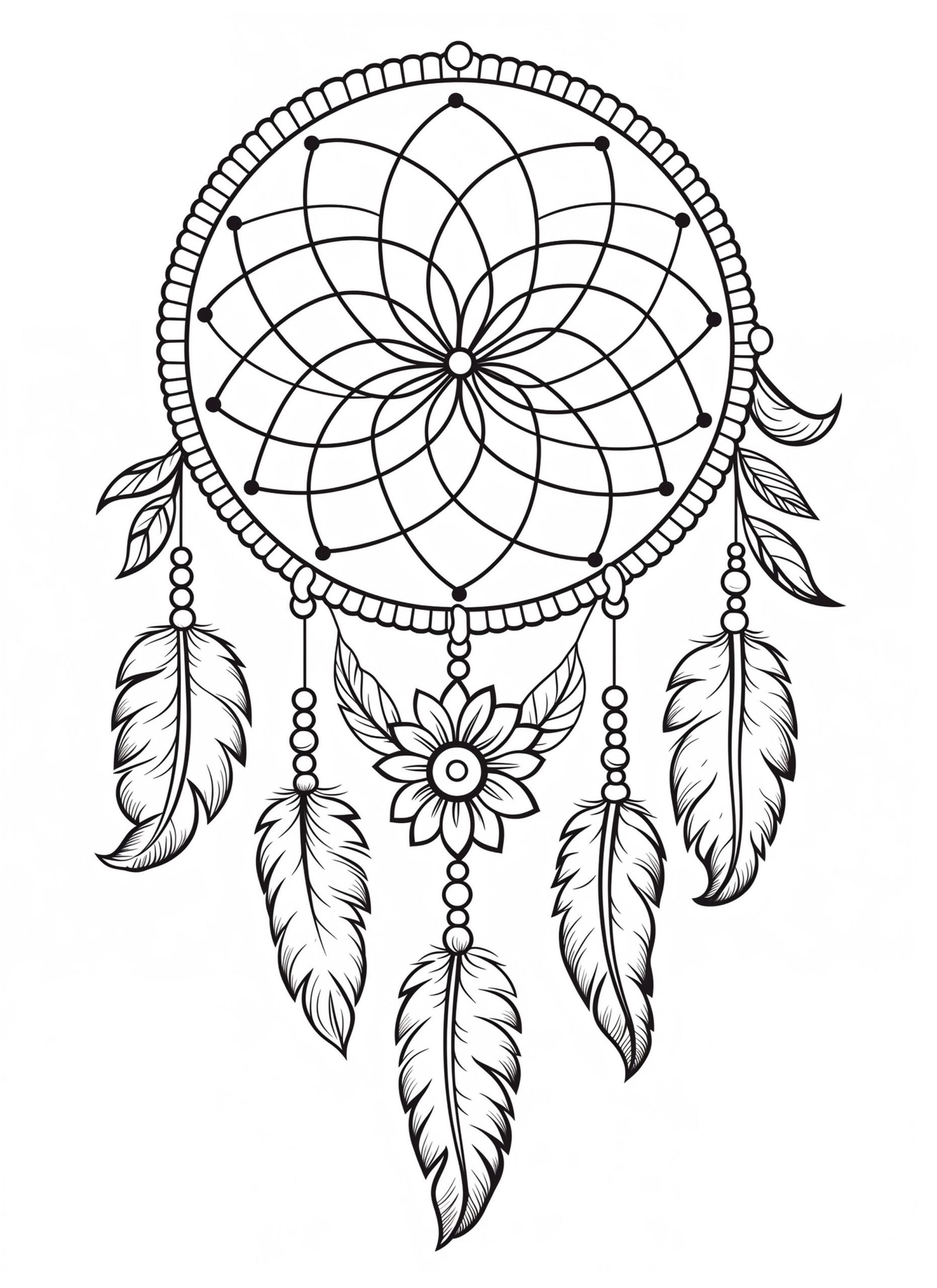 Beautiful Dreamcatcher Coloring Pages to Print and Color