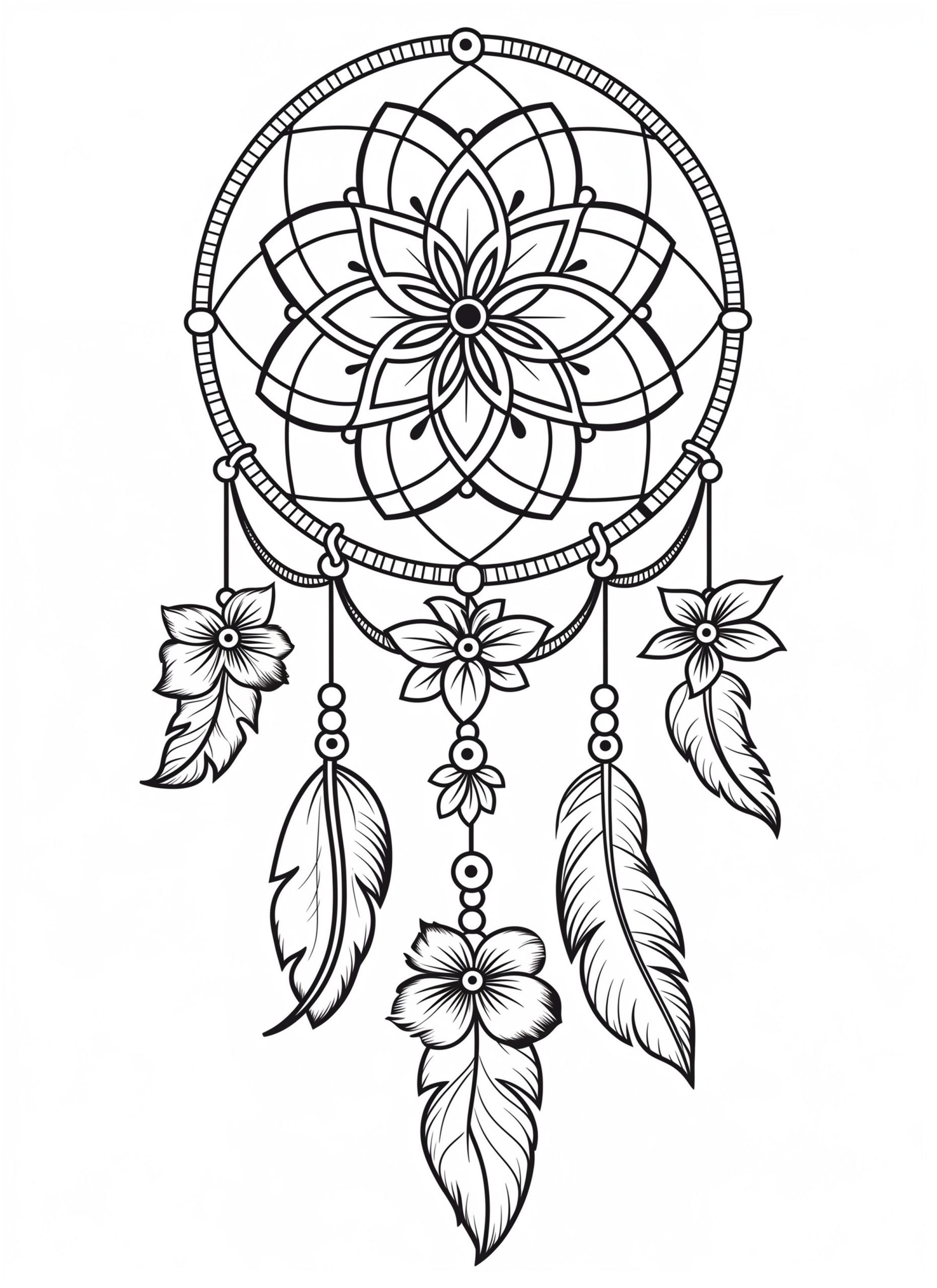 Beautiful Dreamcatcher Coloring Pages to Print and Color