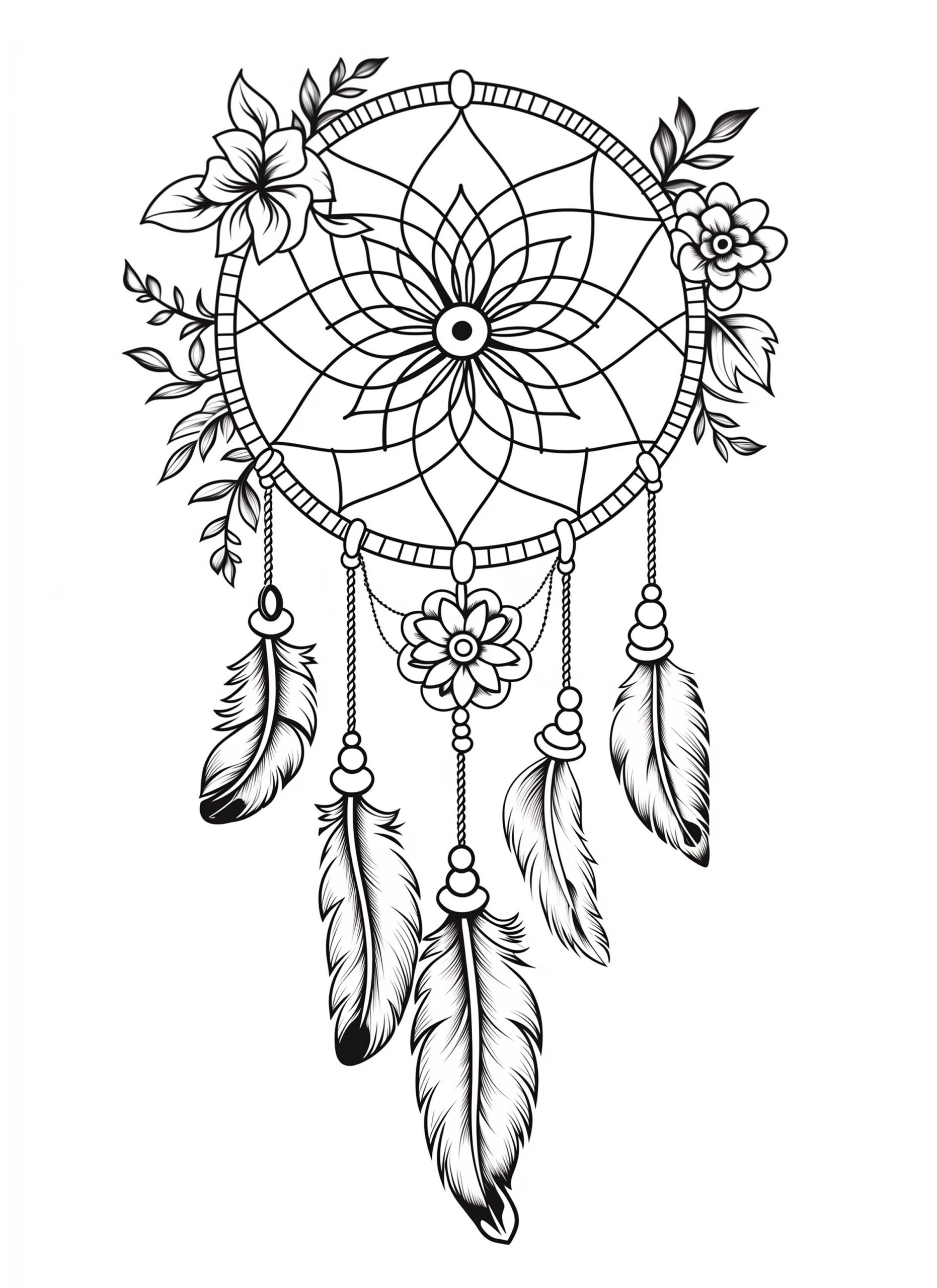 Beautiful Dreamcatcher Coloring Pages to Print and Color