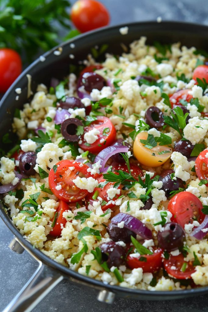 Mediterranean Cauliflower Rice - Mediterranean diet recipes