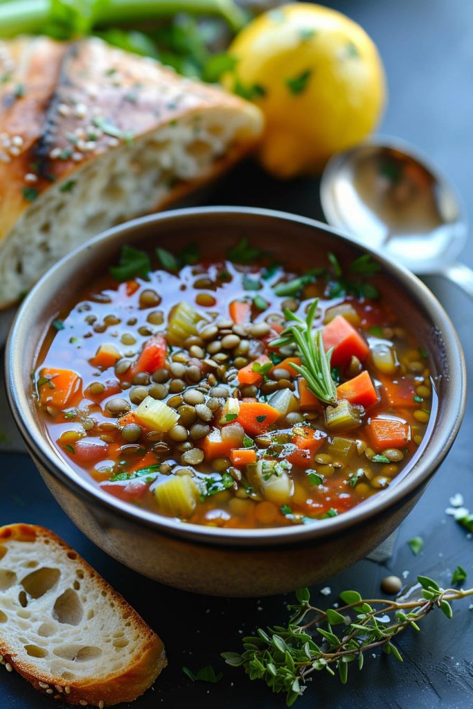 Mediterranean Lentil Soup - Mediterranean diet recipes