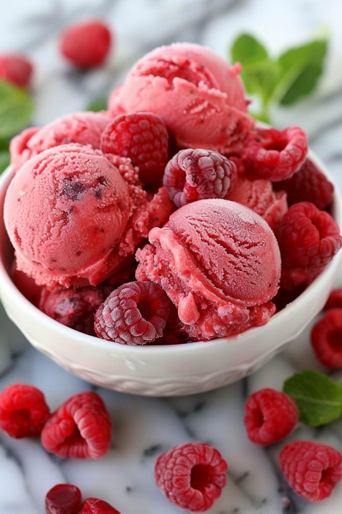 Raspberry Sorbet - summer desserts