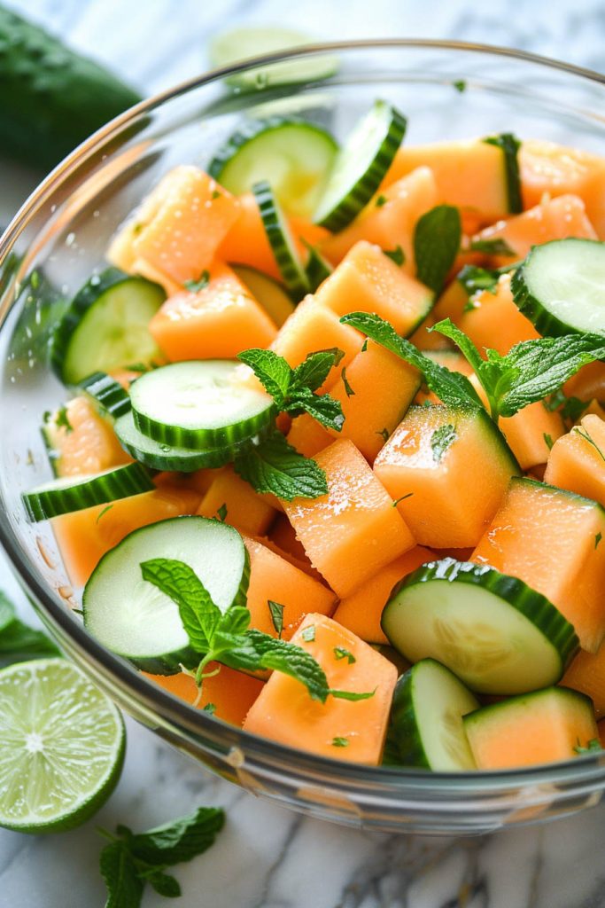 Cantaloupe and Cucumber Salad - Summer Salad Recipes