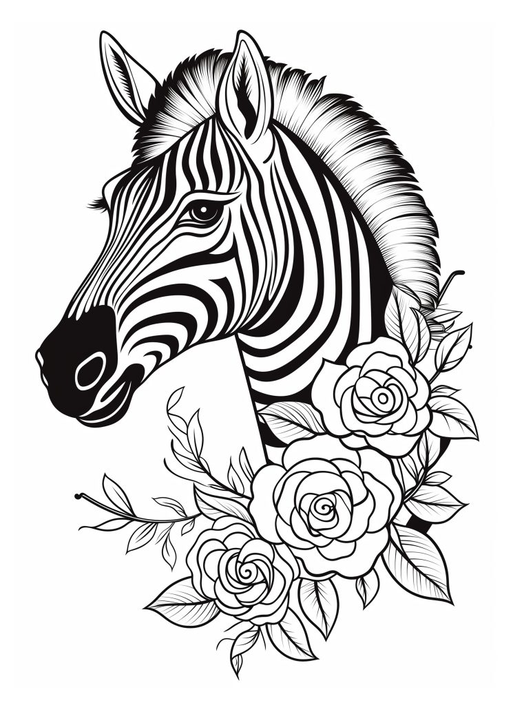 Zebra Coloring Page - Zoo Animal Coloring Pages
