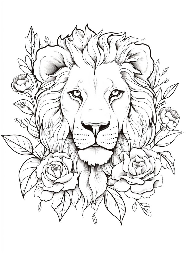 Lion Coloring Page - zoo animal coloring pages