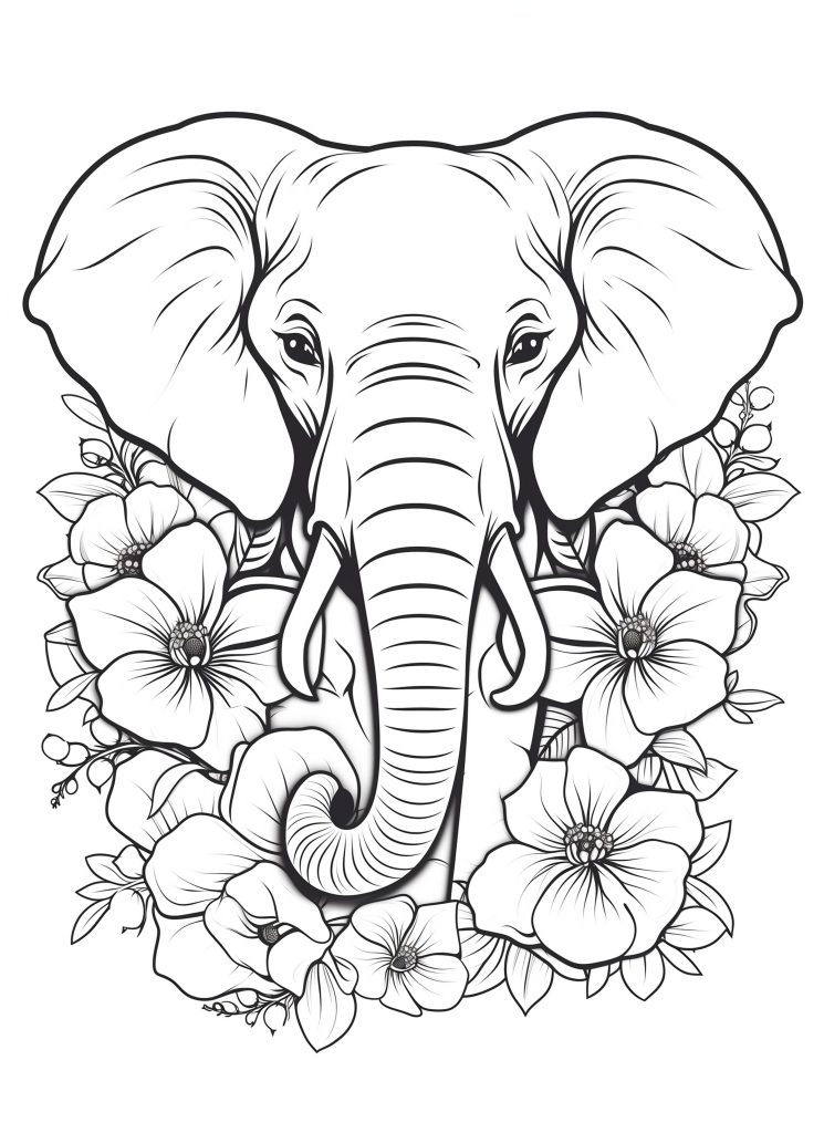 Elephant Coloring Page - zoo animal coloring pages