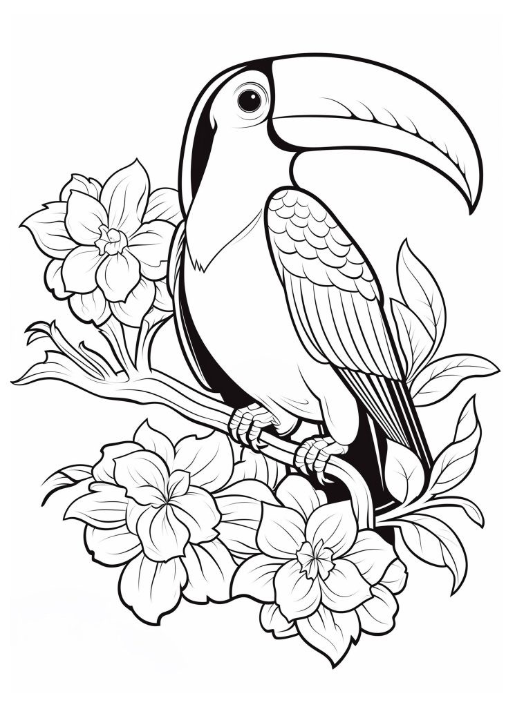 Toucan Coloring Page - zoo animal coloring pages
