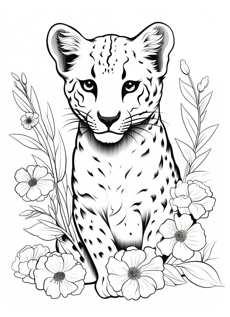 Cheetah Coloring Page - zoo animal coloring pages