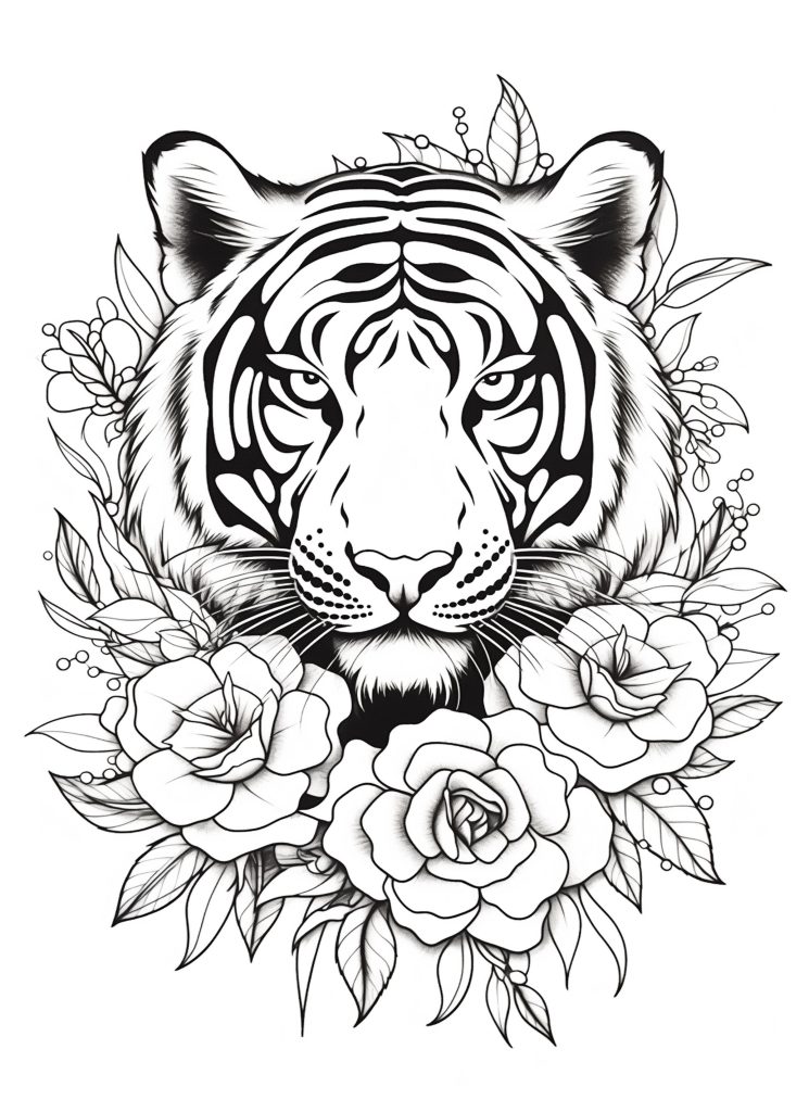 Tiger Coloring Page - zoo animal coloring pages