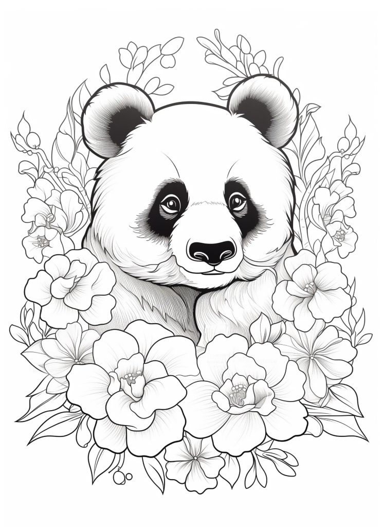 Panda Coloring Page - zoo animal coloring pages