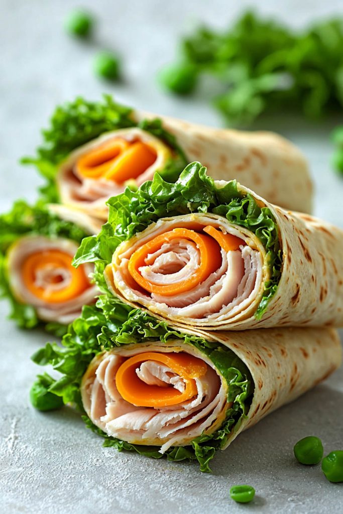 Turkey and Cheese Roll-Ups - school lunch ideas