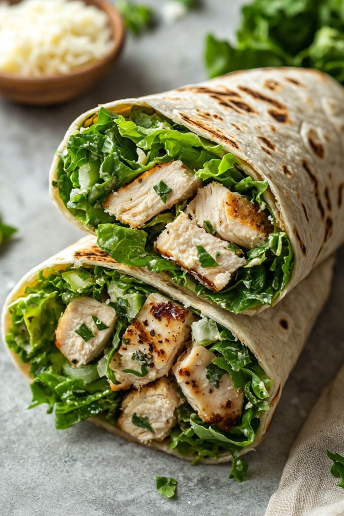 Chicken Caesar Salad Wrap - school lunch ideas