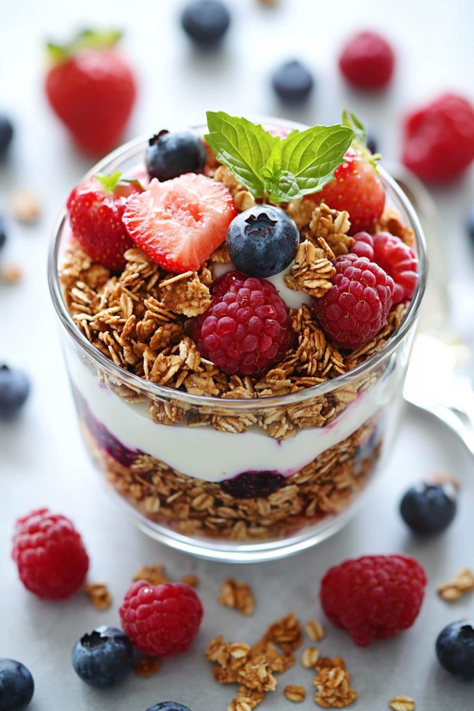 Fruit and Yogurt Parfait - school lunch ideas