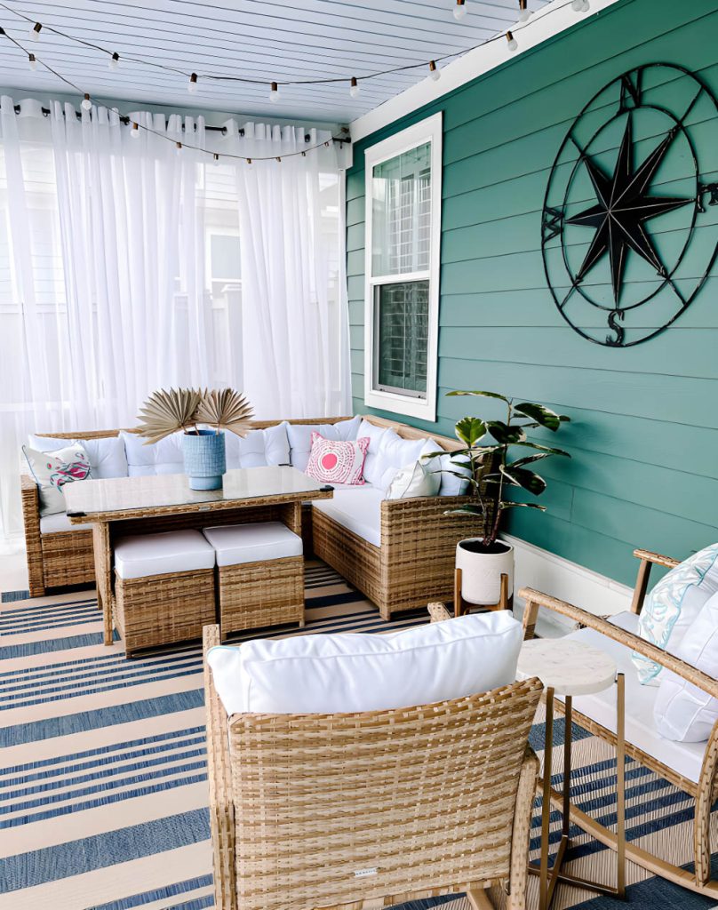 Breezy Coastal Patio with Nautical Accents - Coastal Home Decor Ideas