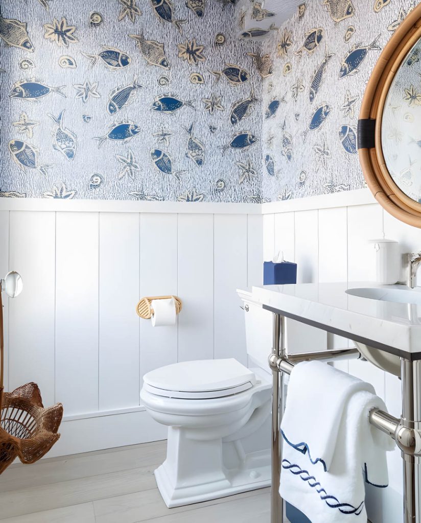 Nautical Fun in a Coastal Bathroom - Coastal Home Decor Ideas