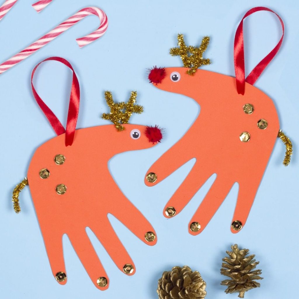 Handprint Reindeer - DIY Christmas Crafts for Kids