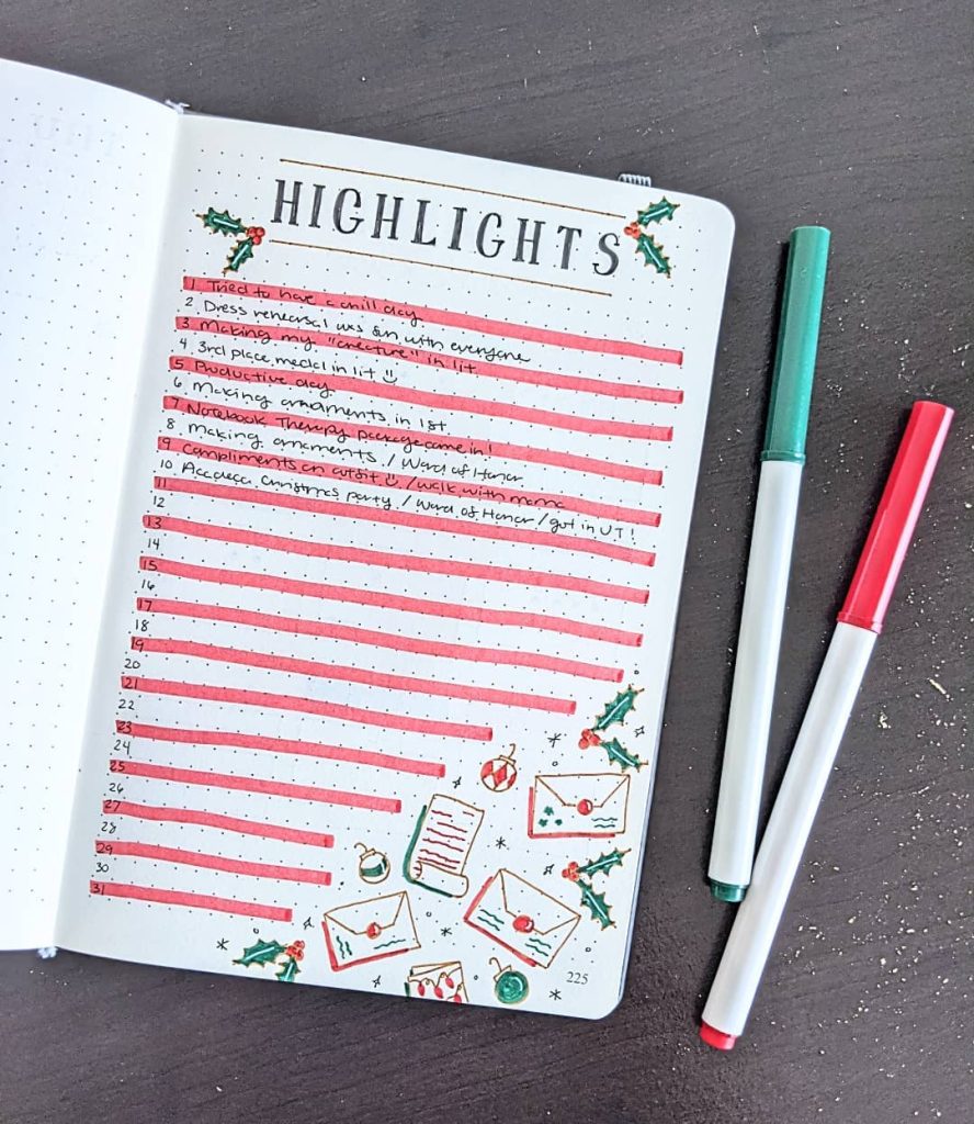 Christmas Bullet Journal Ideas