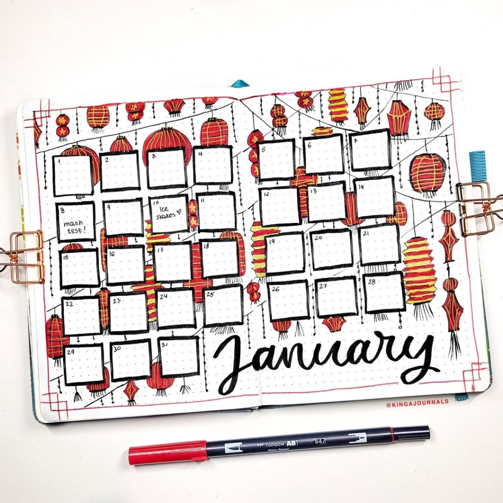 January bullet journal ideas