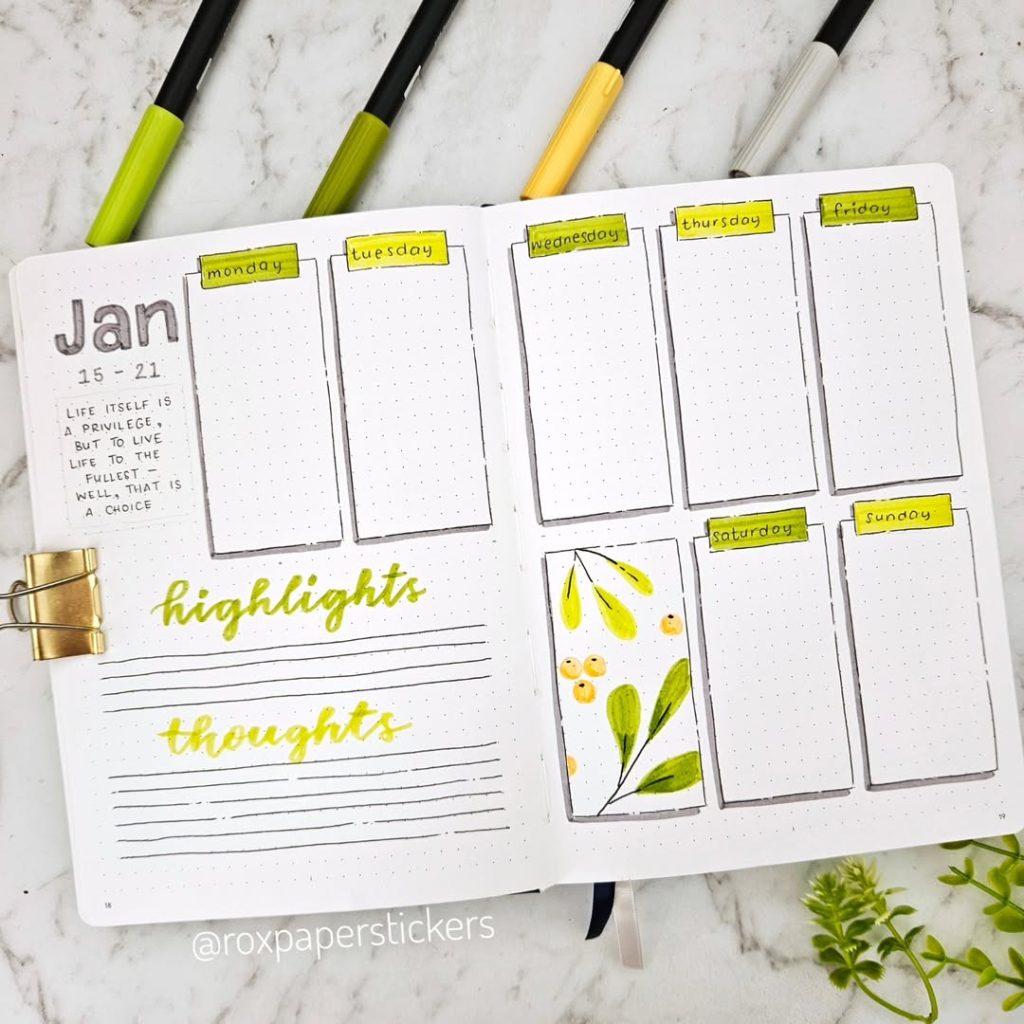 January bullet journal ideas