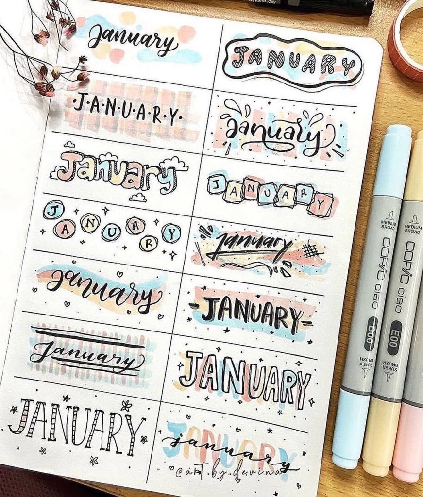 January bullet journal ideas