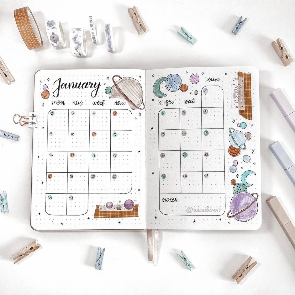 January bullet journal ideas