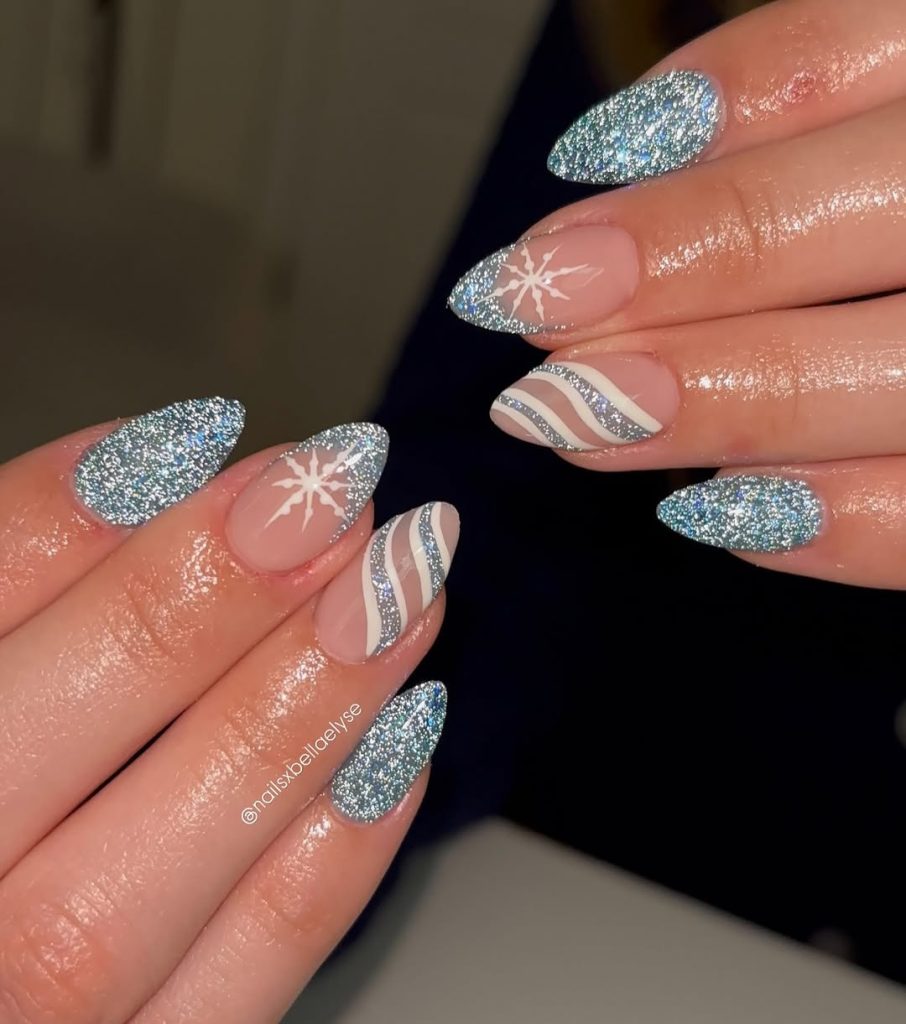 snowflake nails,