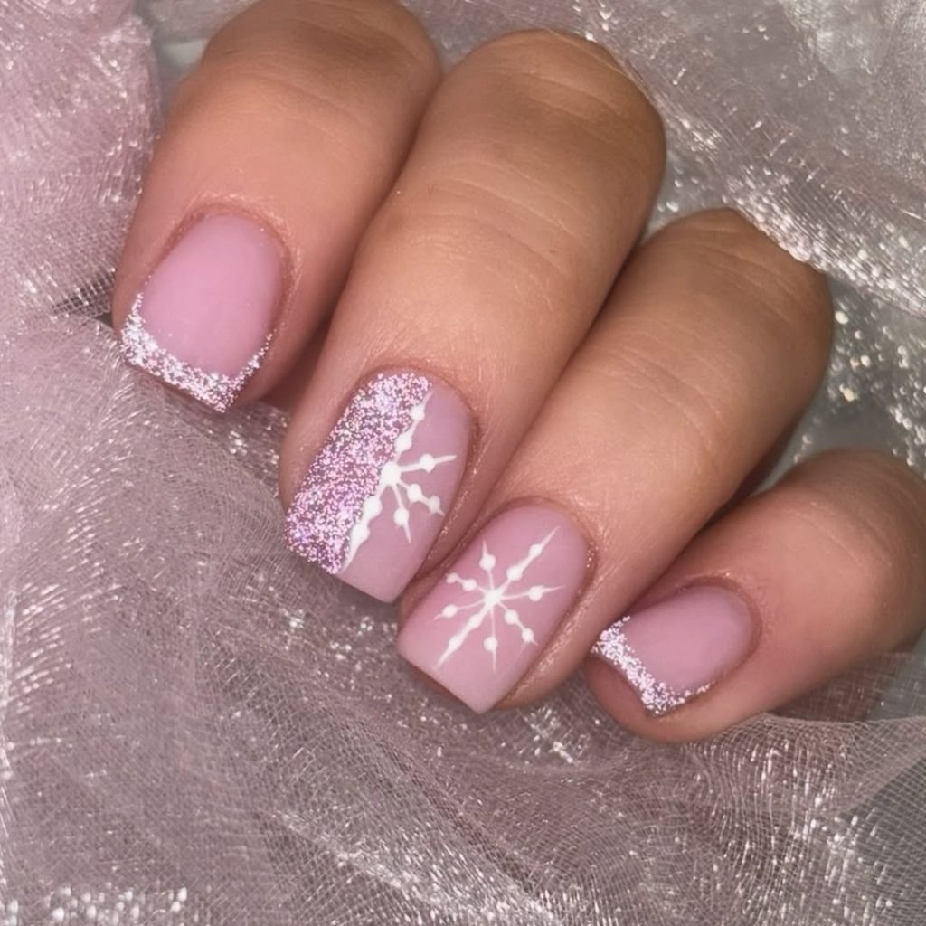 snowflake nails,