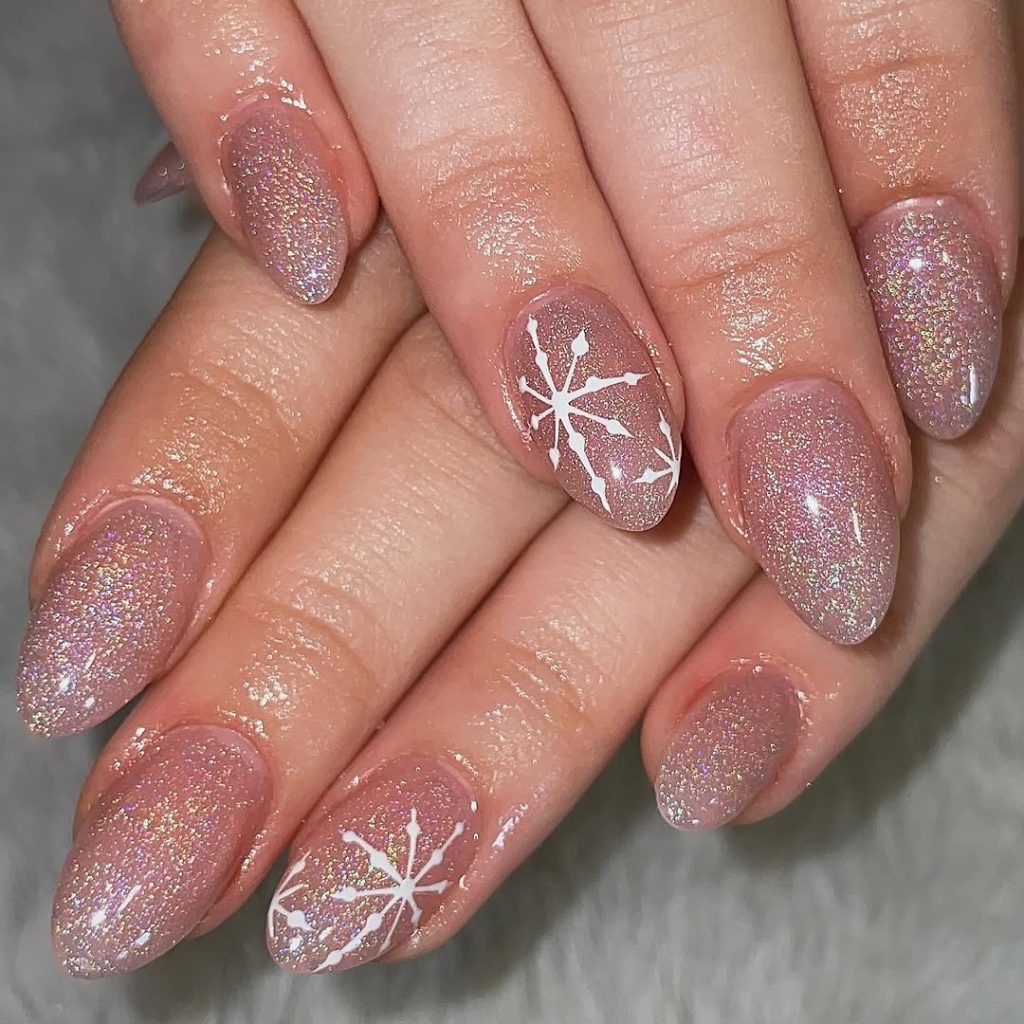 snowflake nails,