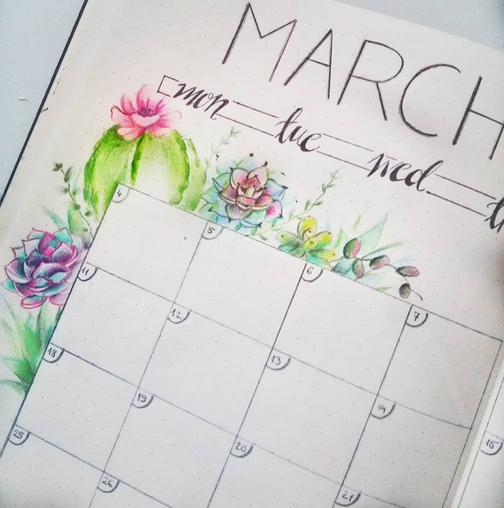 March bullet journal ideas