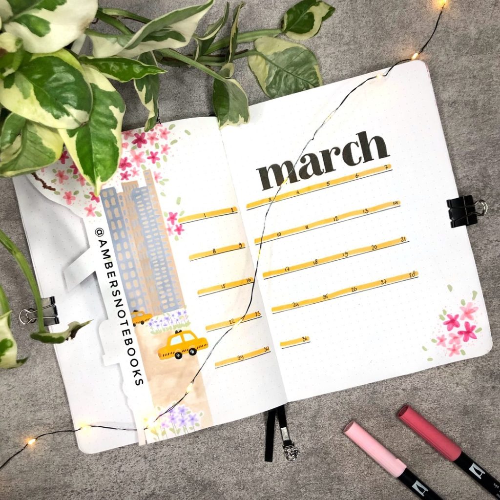 March bullet journal ideas