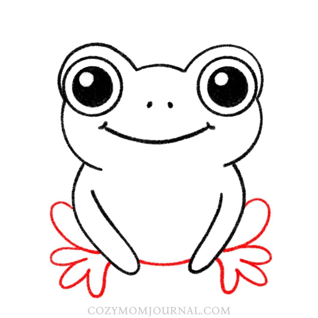 cute frog drawing step by step